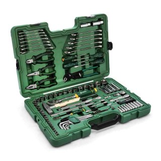Zestaw 104 elementy kluczy nasadowych metr.1/4" i 1/2" , klucze, akcesoria sata