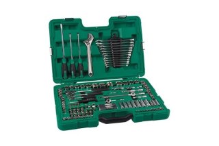 Zestaw 124 kluczy nasadowych 1/4" 3/8" 1/2" m/cal sata