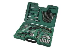 Zestaw 128 kluczy nasadowych 1/4" 3/8" 1/2" metr. sata