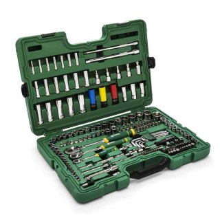 Zestaw 180 elementów kluczy nasadowych metr.1/4", 1/2" ,3/8" klucze, akcesoria sata