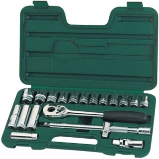Zestaw 23 kluczy nasadowych 1/2" metrycznych 6-kątnych sata