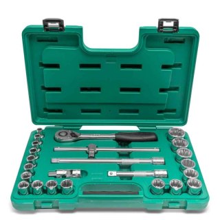 Zestaw 24 kluczy nasadowych 1/2" 12 kąt sata