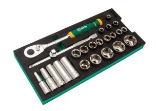 Zestaw 25 kluczy nasadowych 1/2" - w piance eva sata