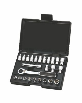 Zestaw 25 kluczy nasadowych przelotowych pass-thru 1/4" m/cal sata