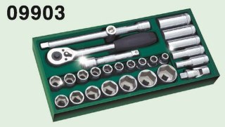 Zestaw 27 kluczy nasadowych 1/2" sata