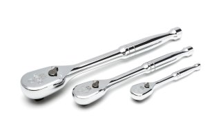 Zestaw 3 szt.profesjonalnych grzechotek szybkomocujących 1/4" ,1/2",3/8" 120 pozycji sata
