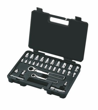 Zestaw 30 kluczy nasadowych przelotowych pass-thru 1/4" 3/8" metr. sata