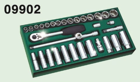 Zestaw 33 kluczy nasadowych 3/8" sata