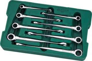 Zestaw 8 kluczy płasko-oczkowych xl x-beam z grzechotką sata