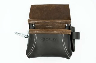 Kieszeń monterska na pas skóra licowa - 4 kieszenie - kolor: brązowy Grosley