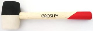 Młotek gumowy czarno-biały z drewnianą rączką 450g Grosley