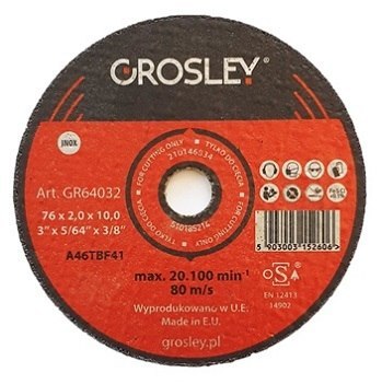 Tarcza do cięcia INOX 76x2.0x10mm Grosley