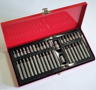 Zestaw 40 częściowy bitów HEX TORX SPLINE Grosley