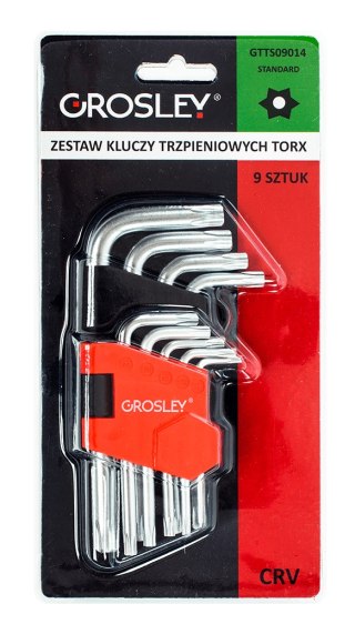 Zestaw kluczy trzpieniowych torx dł. standard - 9 szt. Grosley