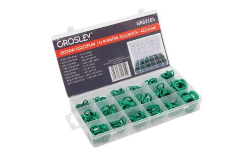 Zestaw uszczelek/o-ringów zielonych - 420 sztuk Grosley