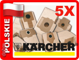 KR02 worki do odkurzaczy Karcher m.in. WD 2.500; 2501, 2601, 3001, Mighty Vac 2000 ; zamiennik do 6.904-130; kpl. 5 szt
