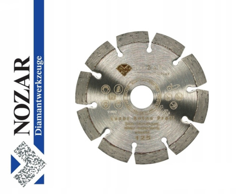 NOZAR - Tarcza diamentowa - Laser Beton Profi - 125mm/22,23mm 10 Segmentowa