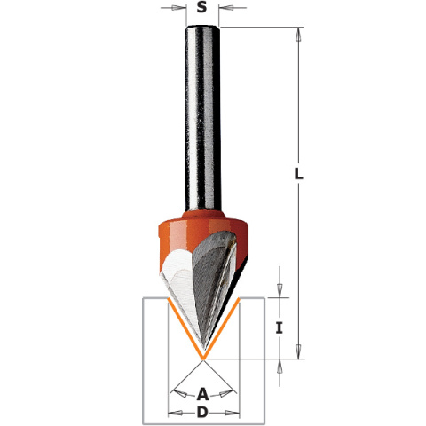 Frez trzpieniowy do grawerowania 60° CMT HM D=12,7 I=11 A=60 S=8