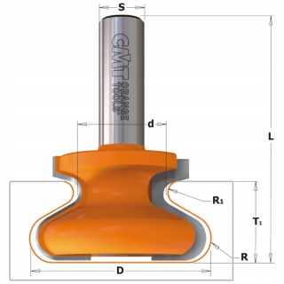 Frez trzpieniowy do uchwytów szafek CMT HM D=38,1 I=20,7 T=18 R=1,8-6 S=8