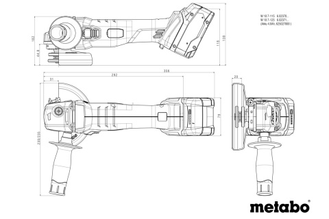 Szlifierka kątowa akumulatorowa Metabo W 18 7-125 125 mm 2x aku 4,0 Ah