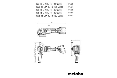 WB 18 LTX BL 15-125 QUICK AKUMULATOROWA SZLIFIERKA KĄTOWA