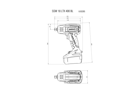 Akumulatorowy zakrętak udarowy SSW 18 LTX 400 BL Metabo 602205650