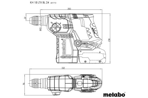 Młod udarowy Metabo KH 18 LTX BL 24 2x 5,5ah ładowarka ASC 145, w walizce metaBOX 165 L