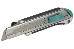 Profesjonalny nóż Wolfcraft z odłamywanym ostrzem 25mm, uchwyt 2-komponentowy, 3 ostrza w magazynku