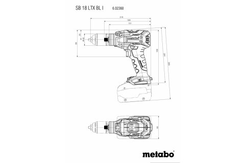 Akumulatorowa wiertarka udarowa Metabo SB 18 LTX BL I BOX 145 L