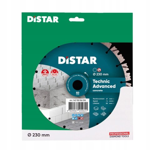 Tarcza diamentowa segmentowa do betonu Distar Technic Advanced 230mm x 22.23mm