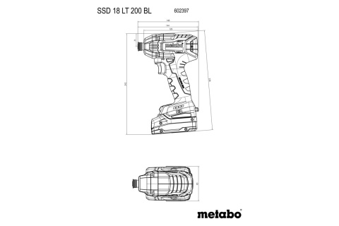 Akumulatorowy zakrętak udarowy Metabo SSD 18 LT 200 BL(carcass) metaBOX 145