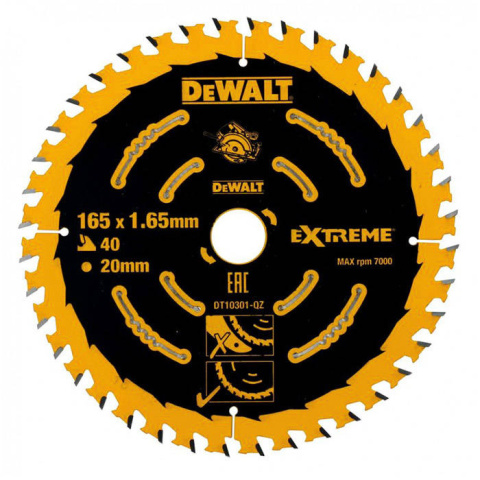 TARCZA DO ZAGŁĘBIARKI DeWalt 165 X 20 MM, 40 ZĘBY