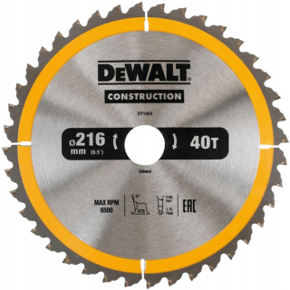 Tarcza piła do drewna DEWALT DT1953 216x30mm 40z