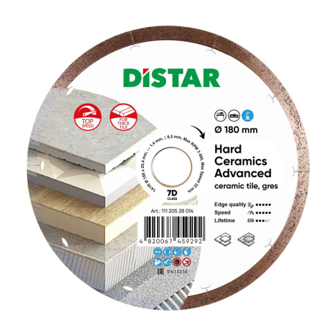 Diamentowa tarcza tnąca Distar 1A1R 180 Hard ceramics Advanced