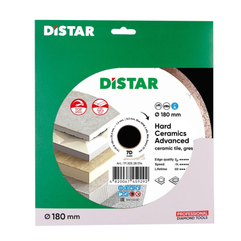 Diamentowa tarcza tnąca Distar 1A1R 180 Hard ceramics Advanced