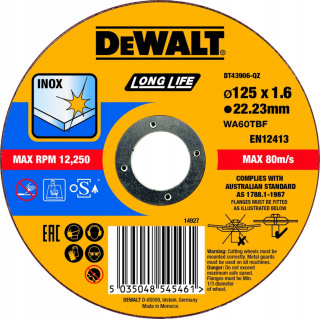 Tarcza do Cięcia DeWalt 125 x 1.6mm INOX