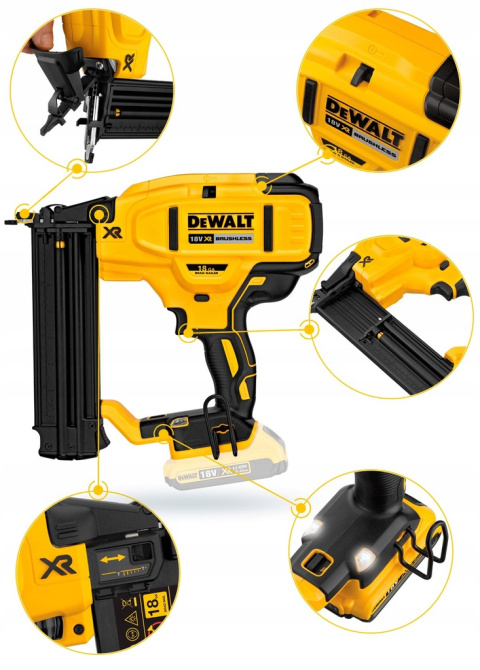 DEWALT GWOŹDZIARKA 18V 18Ga 15-54mm 2x2,0Ah BEZSZCZOTKOWA DCN680D2