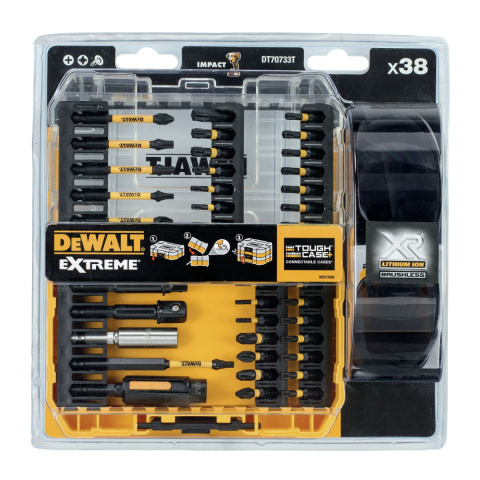 Zestaw bitów z okularami DeWalt 38 elementów