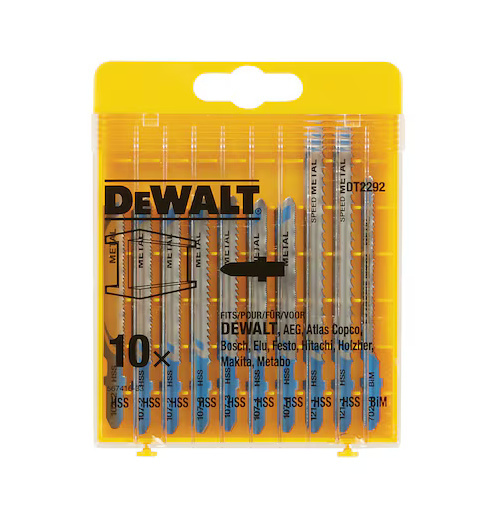 ZESTAW BRZESZCZOT&Oacute;W DO WYRZYNARKI DEWALT 10SZT DO METALU