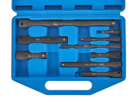 Zestaw przedłużek udarowych GEKO 1/4" 3/8" 1/2" CrV 9szt Zestaw przedłużek udarowych GEKO 1/4" 3/8" 1/2" CrV 9szt