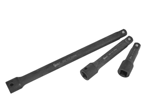 Zestaw przedłużek udarowych GEKO 1/4" 3/8" 1/2" CrV 9szt Zestaw przedłużek udarowych GEKO 1/4" 3/8" 1/2" CrV 9szt