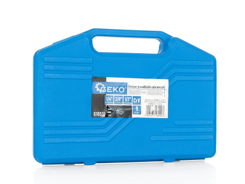 Zestaw przedłużek udarowych GEKO 1/4" 3/8" 1/2" CrV 9szt Zestaw przedłużek udarowych GEKO 1/4" 3/8" 1/2" CrV 9szt