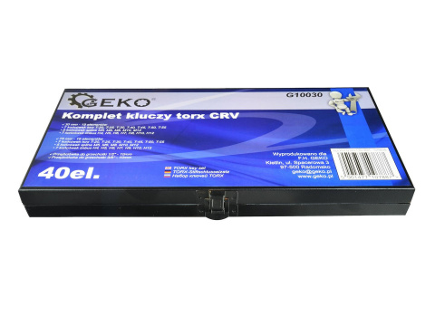 Komplet kluczy GEKO torx CRV 40el. metal box Komplet kluczy GEKO torx CRV 40el. metal box