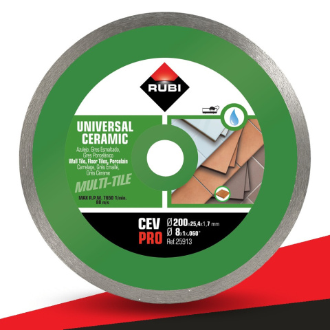 RUBI Tarcza diamentowa CIĄGŁA CEV PRO 200/25,4 mm NA MOKRO RUBI Tarcza diamentowa CIĄGŁA CEV PRO 200/25,4 mm NA MOKRO