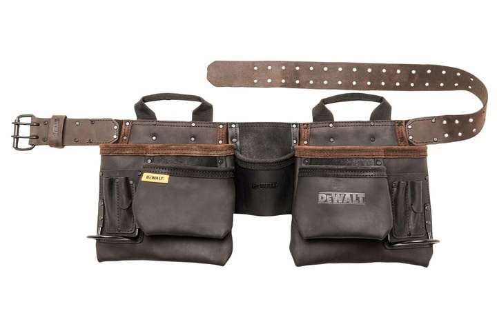 Narzędziowy pas skórzany DeWalt DWST50112-1 z 2 kaburami i 11 przegródkami