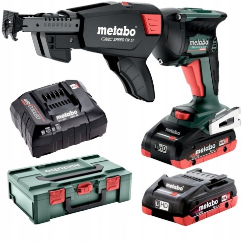 Akumulatorowa wkrętarka do suchej zabudowy TBS 18 LTX BL 5000 18V 2x4Ah LiHD; Ładowarka ASC 55; metaBOX 145 L