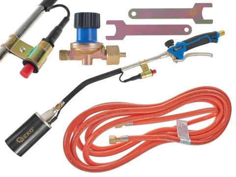 Dekarski palnik gazowy GEKO 60mm PROFI (70cm wąż 5m reduktor)