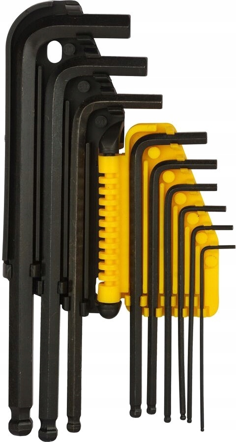 Klucze sześciokątne STANLEY z łbem kulistym kpl. 9 szt. 1,5-10 mm