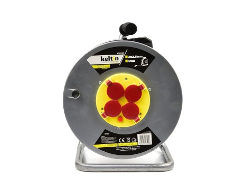 Przedłużacz elektryczny Keltin bębnowy metalowy 3x2,5mm 50m