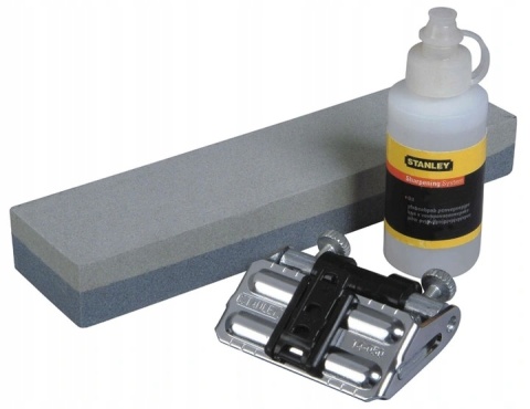 Zestaw STANLEY do ostrzenia- prowadnica, osełka i olej
